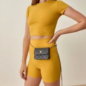 Yellow REFORMATION Work Out Co-ord Set